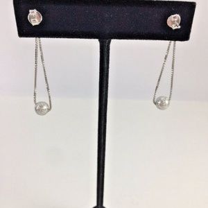 Earrings Laser Cut Fancy Dangle Ball .925 Sterling